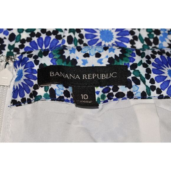 BANANA REPUBLIC $98‎ Mosaic Tile Linen Blend Pencil Skirt Size 10 - Picture 4 of 4